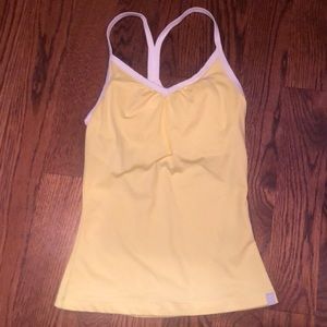 Nike Pale Yellow Strappy Bra Tennis Top